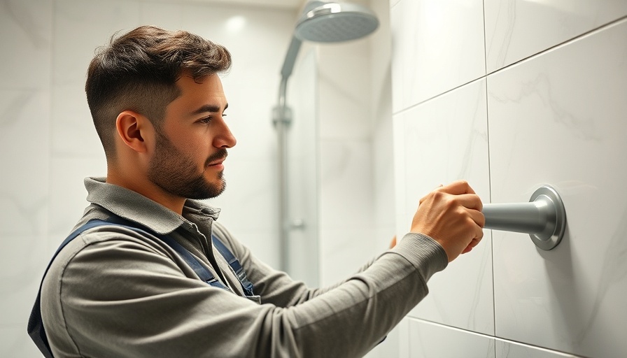 Professional installing grab bars in Toms River bathroom for safety.