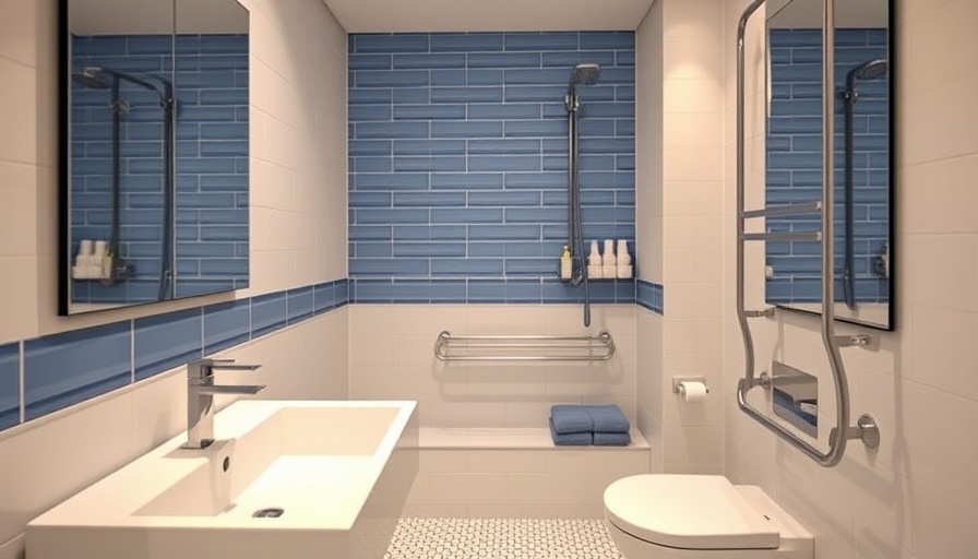 Modern bathroom with grab bar installation in Toms River home.