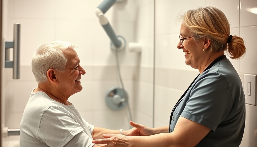 Supportive caregiver assisting elderly with bathing in Toms River.