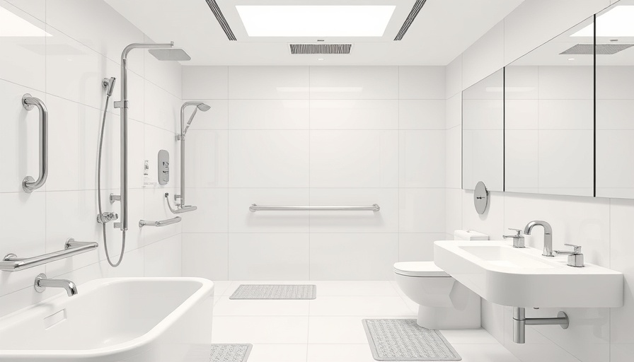 Modern bathroom highlighting safety features like grab bars. Toms River.