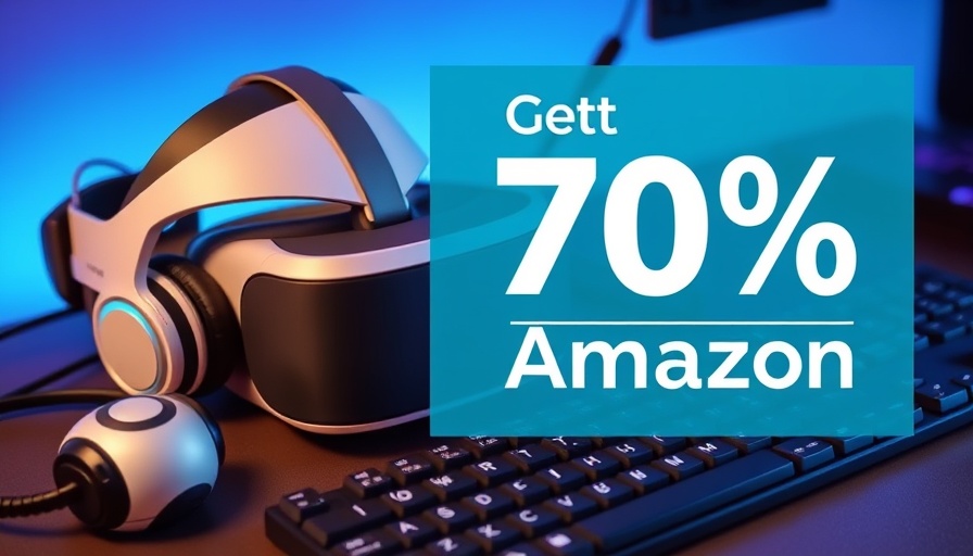 Innovative shopping ad with futuristic tech gadgets in blue.