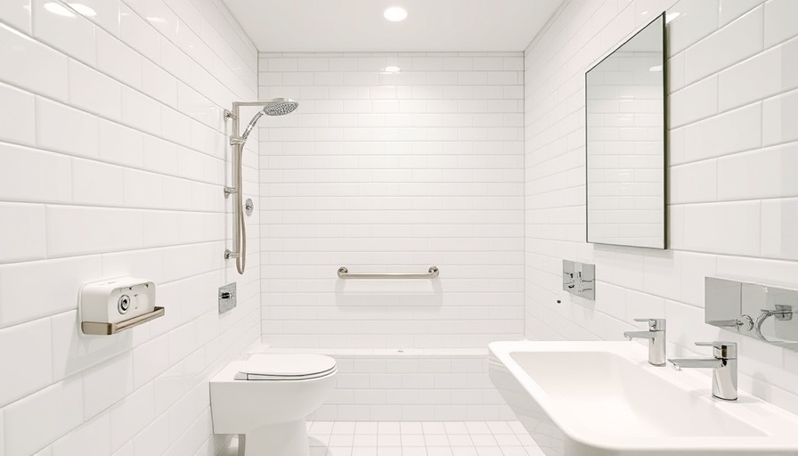 Modern bathroom featuring a grab bar installation aligning with Ocean County regulations.