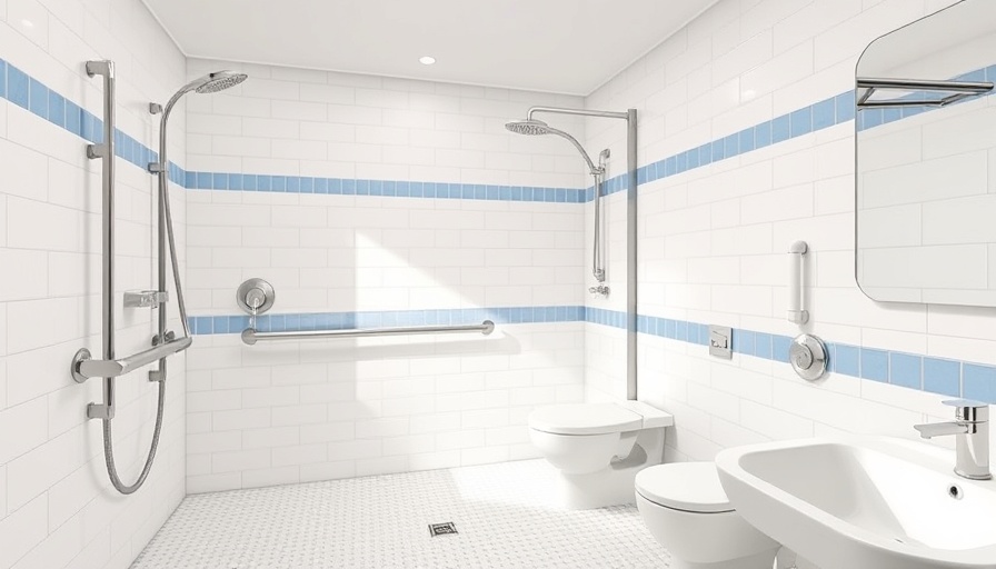 Modern accessible bathroom for seniors with safety features.