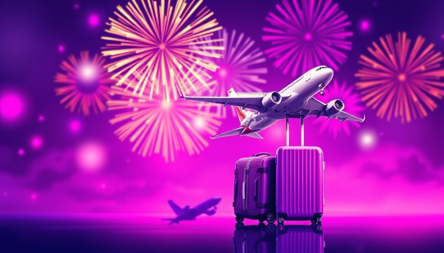 Travel to Europe 50% off advertisement with plane and luggage.