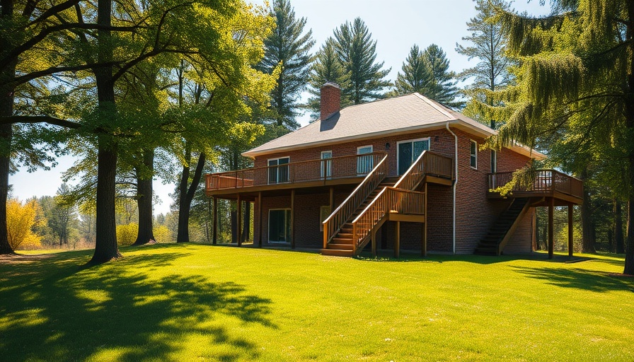 Elevated brick house with large deck, Best Basement Paints for NYC Homes.