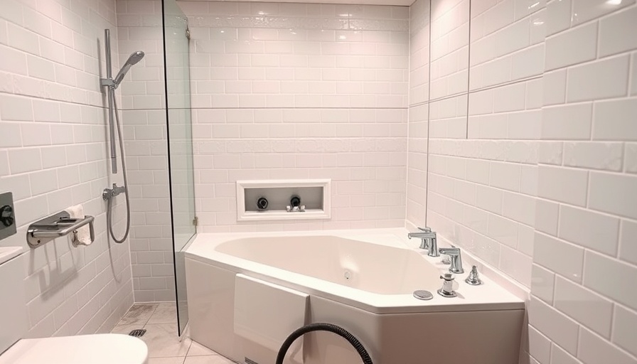 Walk-in tub installation in a modern bathroom.
