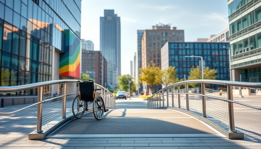 Accessible city with wheelchair ramp highlighting New Jersey wheelchair accessibility standards.