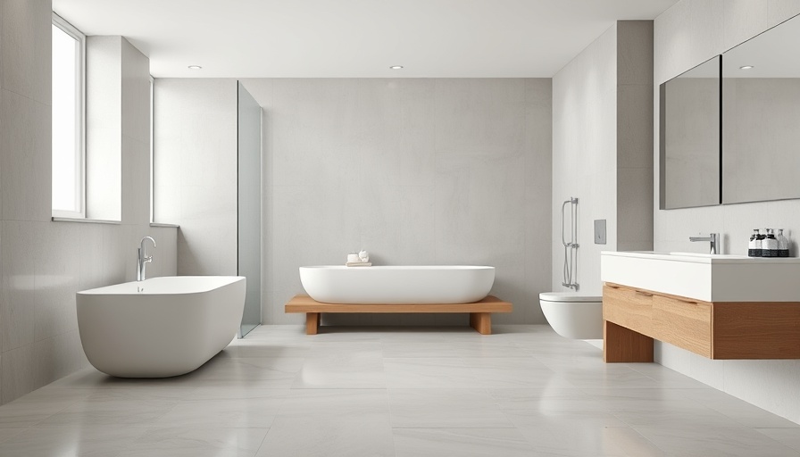 Modern bathroom with non-slip flooring in Toms River.