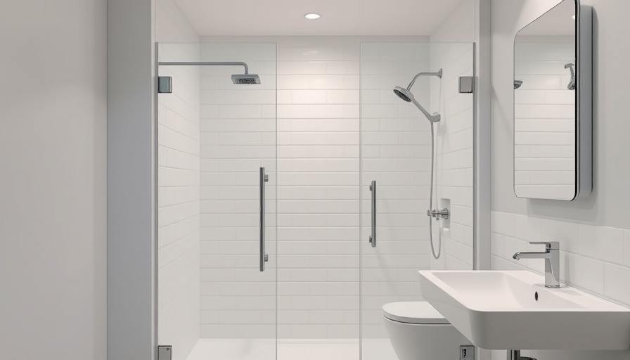 Modern budget-friendly walk-in shower with glass doors.