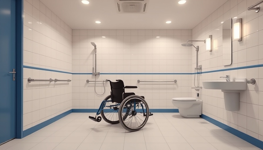 Modern wheelchair-accessible bathroom with grab bars and wide space.