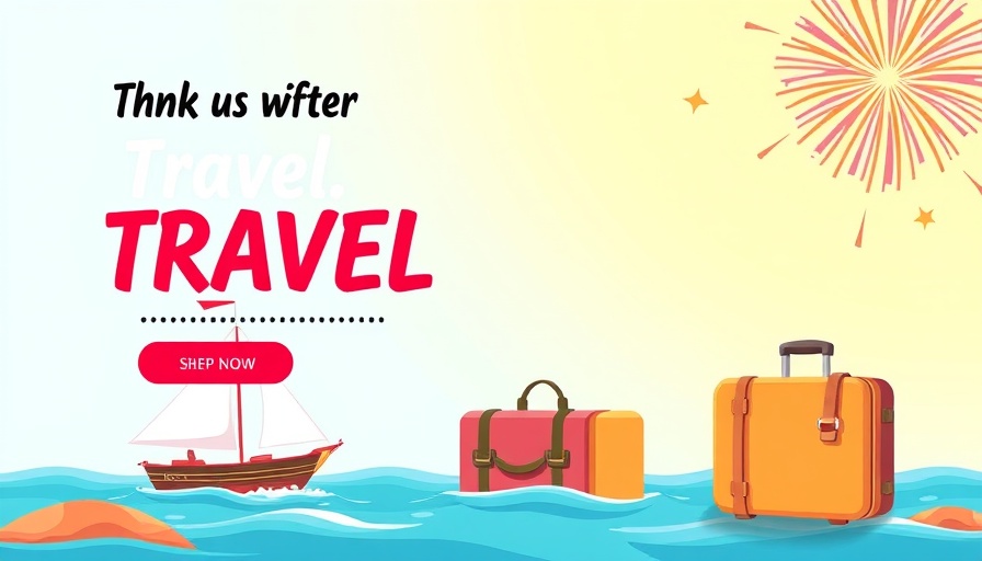 Travel Europe ad with suitcase and fireworks design.