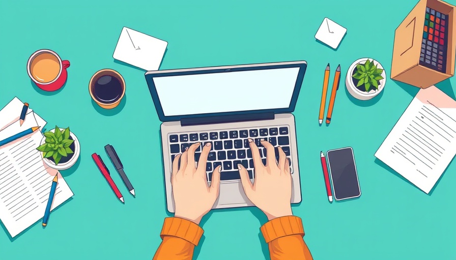 Legal and Zoning Considerations workspace illustration with laptop and items.