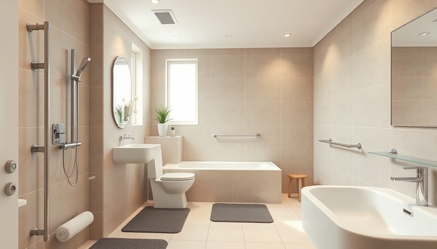 Bathroom fall prevention for seniors with safety features.