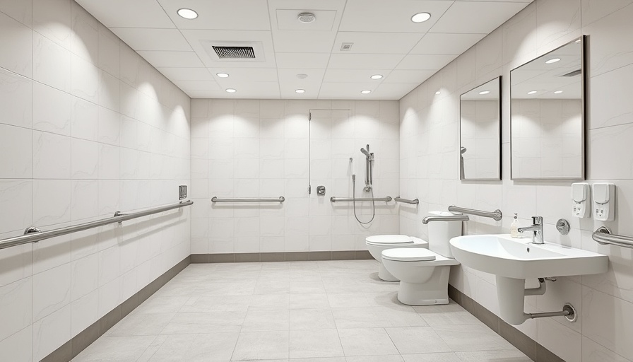 ADA-compliant bathroom with handrails and wide spaces in Toms River.