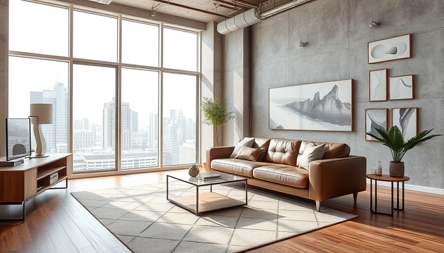 Modern living room with budget remodel elements in Brooklyn apartment.