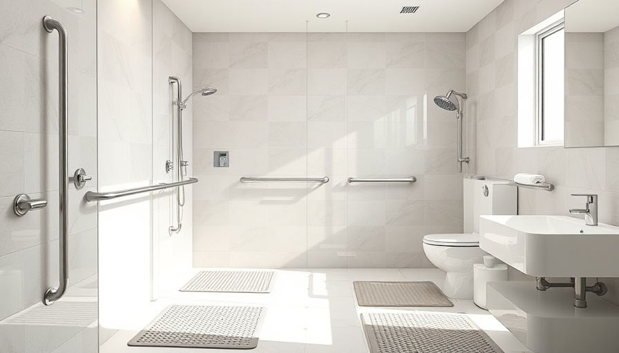 Bathroom with safety features and modern design in Toms River.