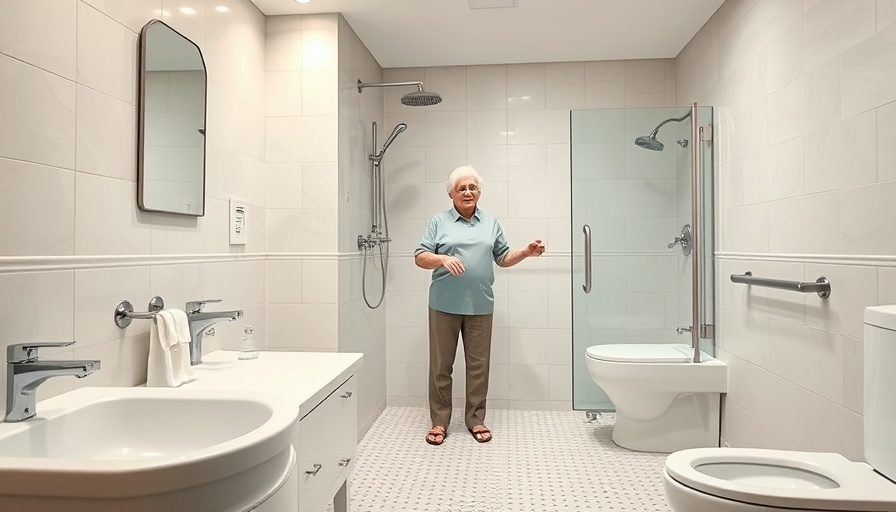 Elder-friendly bathroom with safety features in Toms River.