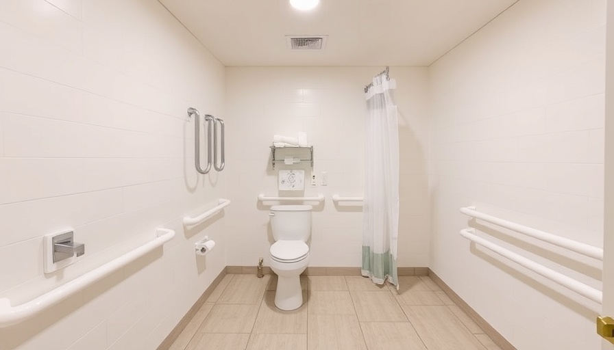 Modern ADA-compliant bathroom in Toms River with grab bars.