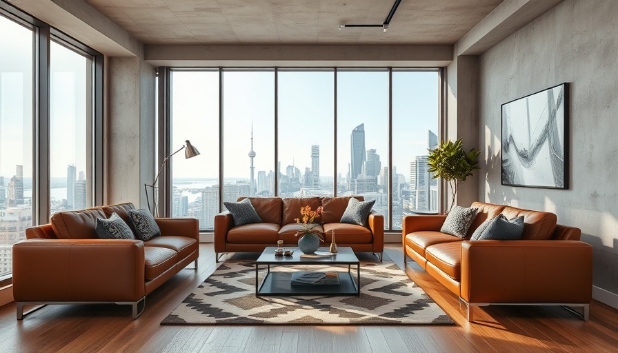 Modern living room with city view, highlighting legal and zoning considerations for basement conversions.