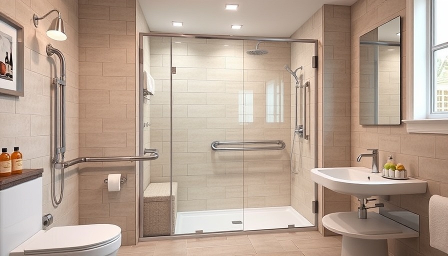 Modern senior-friendly bathroom design with safety features.