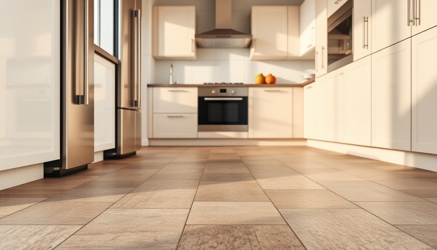 Safe kitchen with non-slip flooring for seniors, modern design.