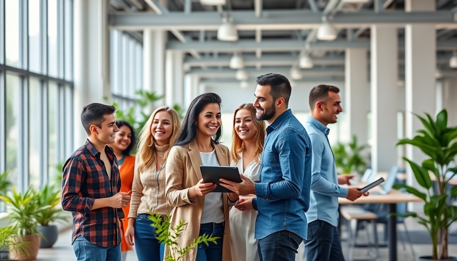 Diverse team collaborating successfully in a modern office.