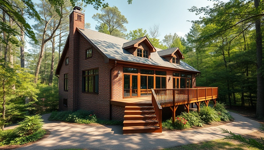 Brick house with wooden deck, ideal for Brooklyn homes.