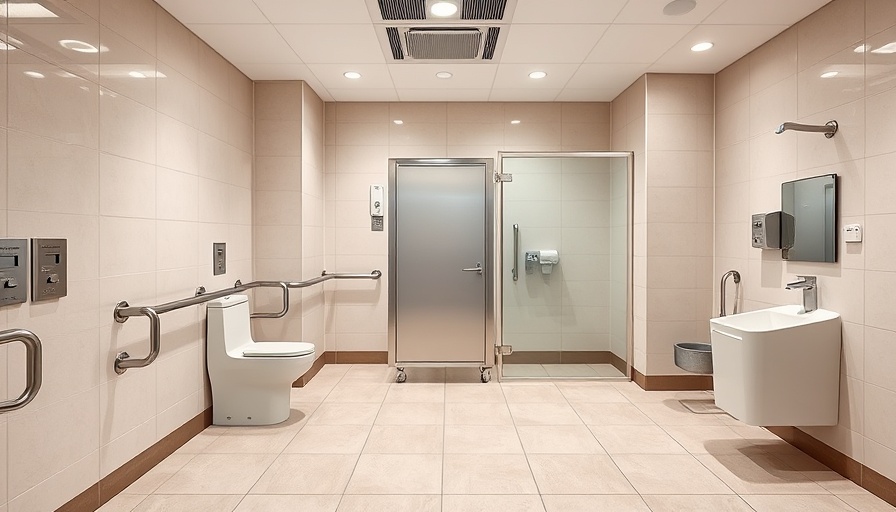 Handicap-accessible restroom highlighting ADA compliance features.