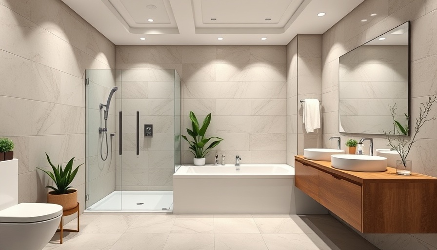 Modern bathroom with senior upgrades for safety.