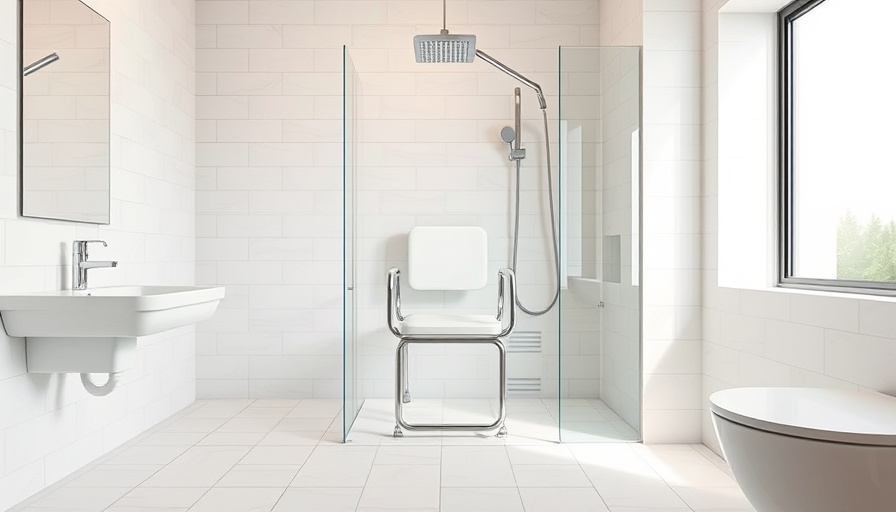 Shower chair installation in Toms River bathroom, modern design.