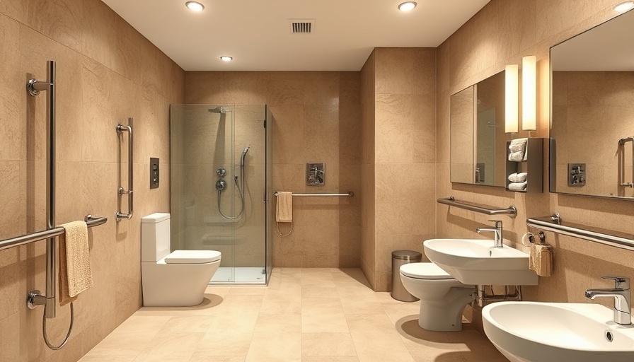 Modern accessible bathroom in NJ with safety features.