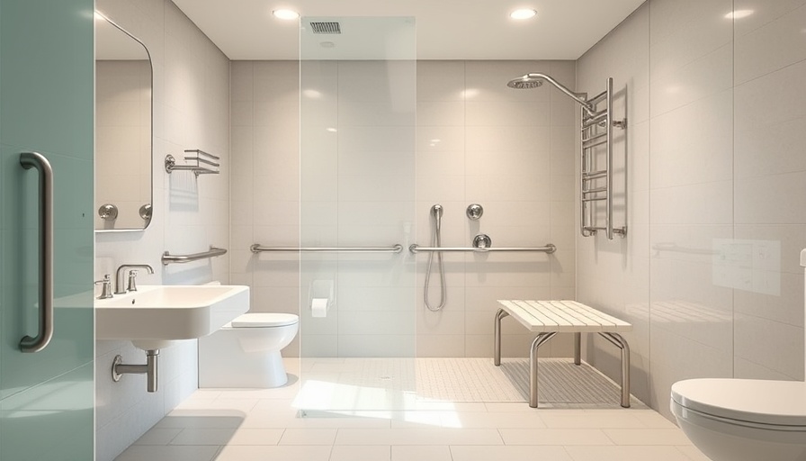 Bathroom with safety enhancements for seniors, bright and accessible.