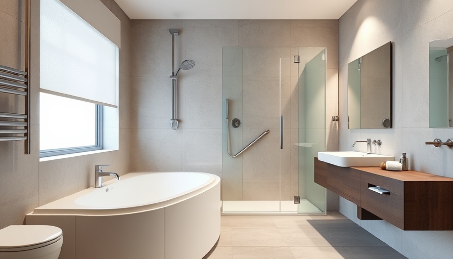 Modern bathroom showing walk-in tub vs. shower.