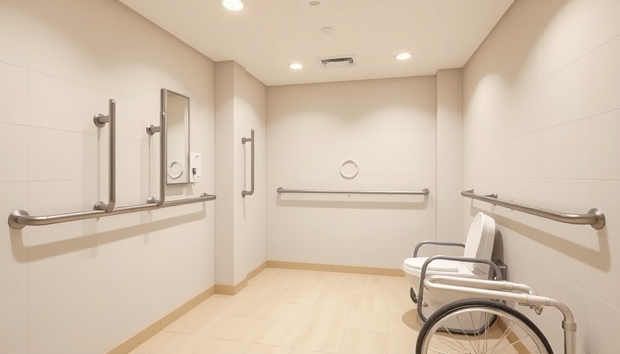 Modern wheelchair-friendly bathroom design, featuring accessibility.