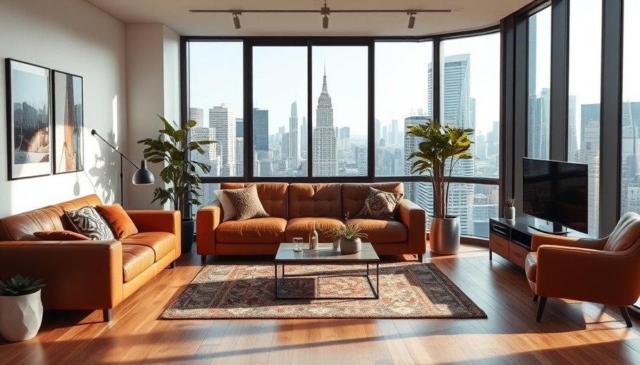 Brooklyn basement office with city view, modern and stylish.