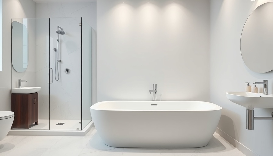 Modern bathroom with walk-in tub and shower, highlighting design.