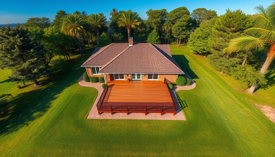 Elevated brick house with wooden deck in lush greenery, Smart Storage and Organization.