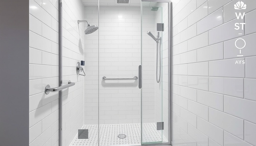 Safe walk-in shower for seniors with grab bars and non-slip floor.