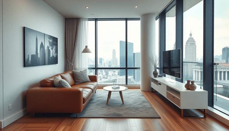 Stylish modern apartment layout, optimized for small spaces.