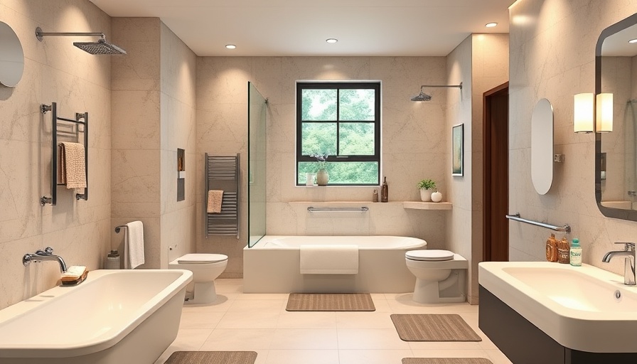 Modern bathroom with senior safety products in Toms River.