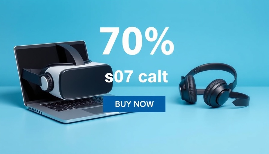 Modern ad with electronics offering Amazon discount.