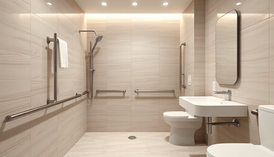 Contemporary accessible bathroom design with modern fixtures.