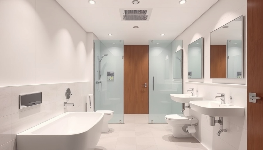 Modern accessible bathroom with innovative features and bright lighting.