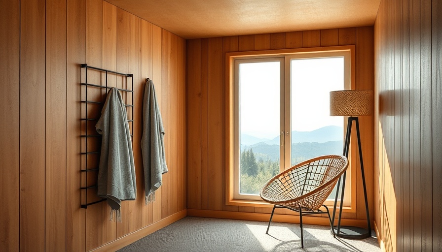 Cozy basement with wall-mounted storage featuring a towel.