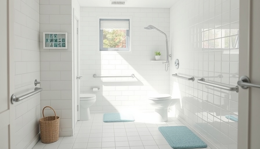 Bathroom layout illustrating safety tips for seniors.