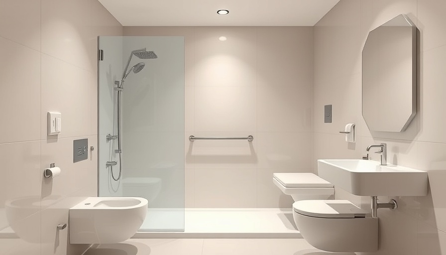 Modern accessible bathroom with ergonomic features.