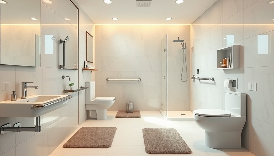 Modern bathroom with safety fixtures and grab bars, Bathroom Safety Basics.