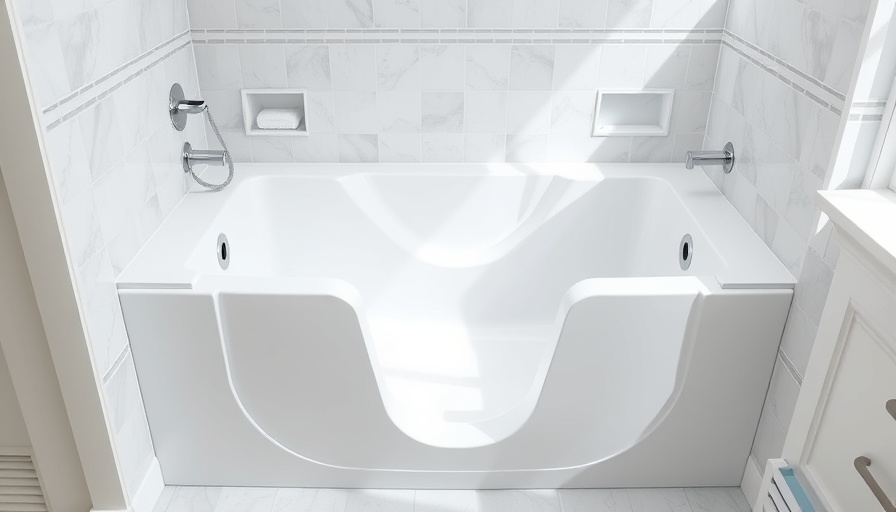 Modern walk-in tub showcasing benefits in a bright bathroom.