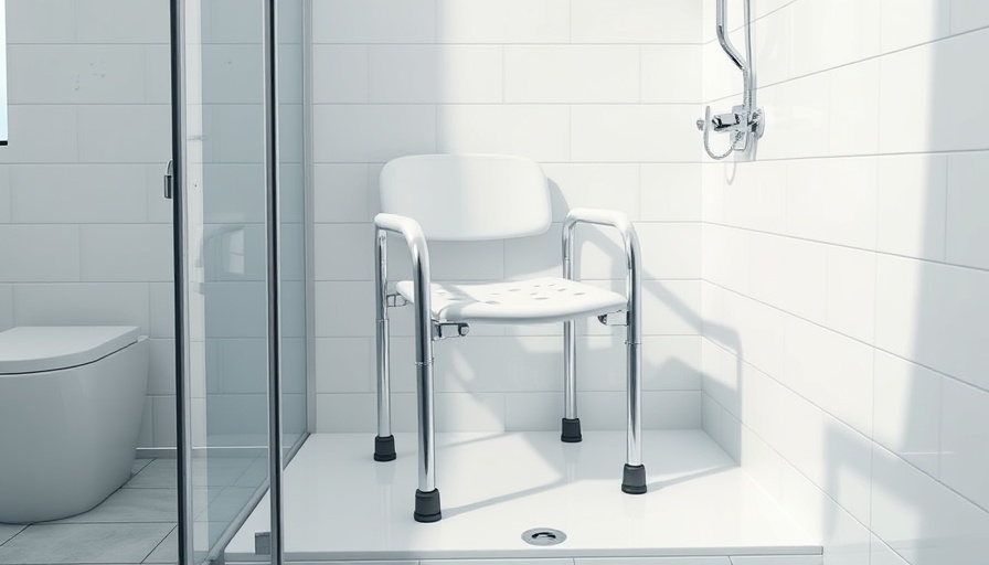 Modern shower chair in Toms River bathroom setting.
