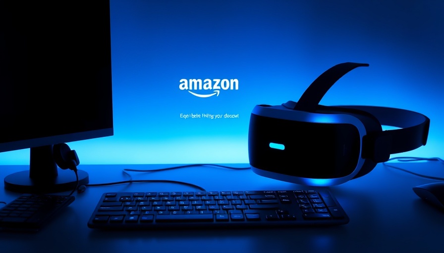 Display ad showcasing tech gadgets with Amazon discount.